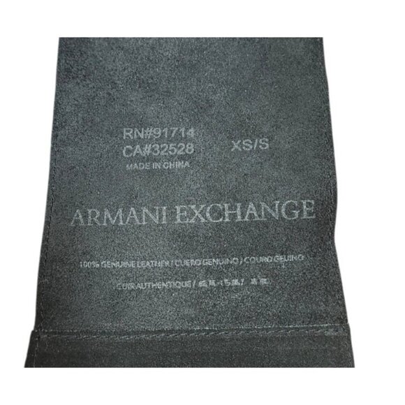 Armani Exchange XS/S Black Suede Leather Elastic Waist Belt Silver Hardware main image 10